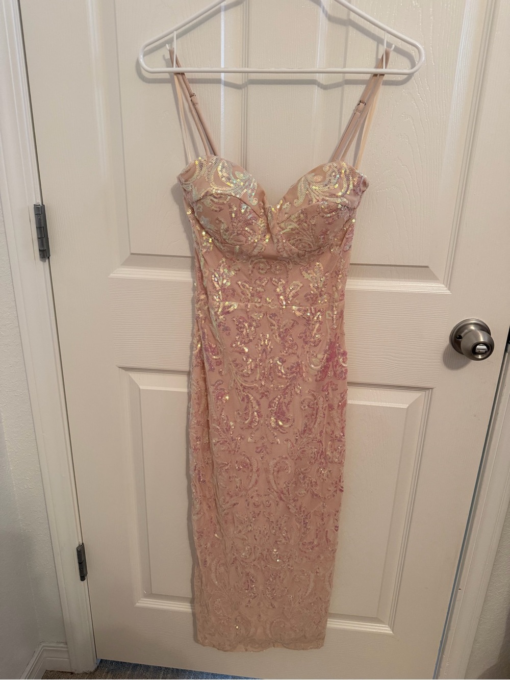 Windsor Blush Sequin Strapless Bodycon Dress